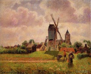 Camille Pissarro œuvres - Le moulin à vent de Kkke en Belgique