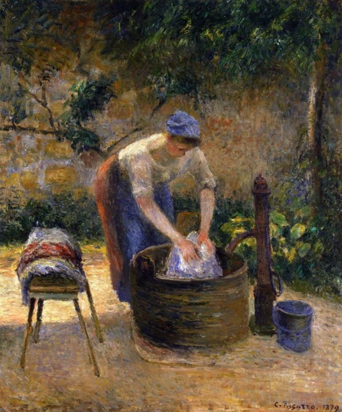 Camille Pissarro Peinture à l'huile - La blanchisseuse 1879