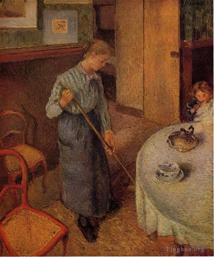 Camille Pissarro Peinture à l'huile - La petite fille de campagne 1882