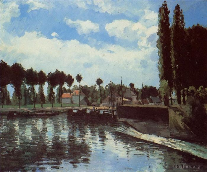 Camille Pissarro Peinture à l'huile - L'écluse de pontoise