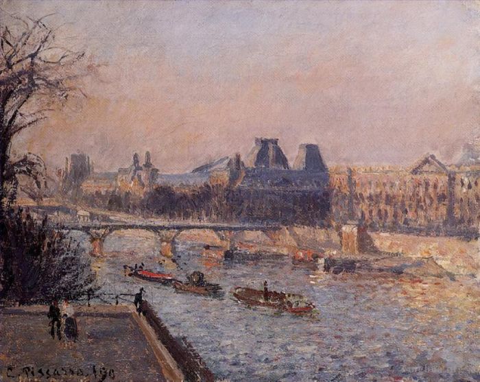 Camille Pissarro Peinture à l'huile - L'après-midi du Louvre 1902