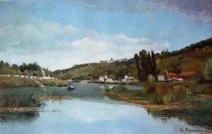 Camille Pissarro œuvres - La marne à Chennevières 1864