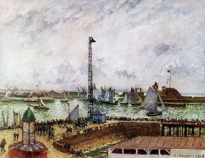 Camille Pissarro Peinture à l'huile - La jetée du pilote le havre 1903