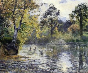 Camille Pissarro œuvres - L'étang de Montfoucault 1874