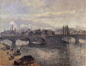 Camille Pissarro œuvres - Le pont corneille rouen effet matin 1896