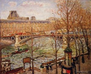 Camille Pissarro œuvres - Le pont du carrousel après-midi 1903