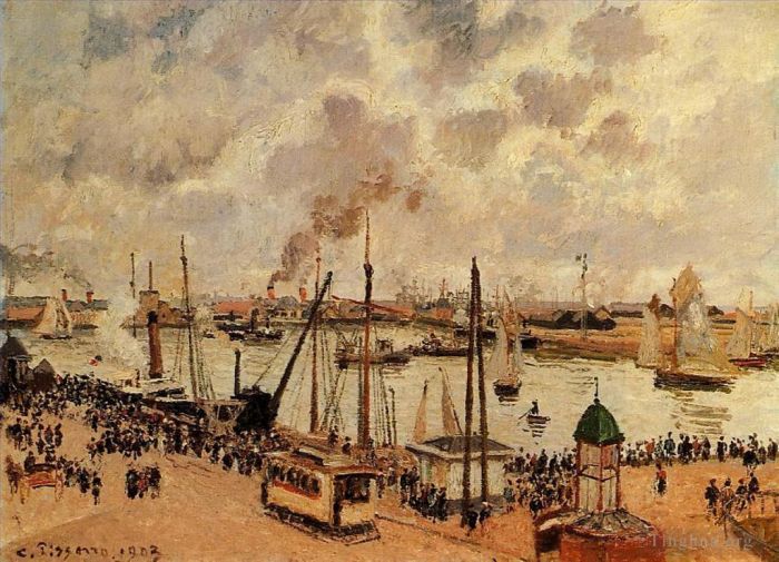 Camille Pissarro Peinture à l'huile - Le port du havre 1903