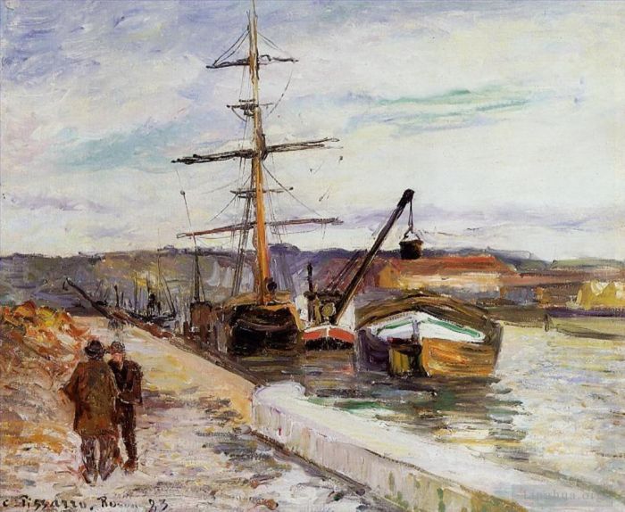 Camille Pissarro Peinture à l'huile - Le port de Rouen 1883