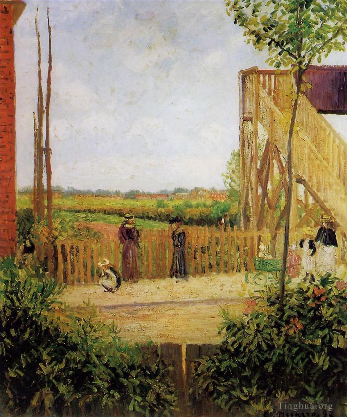 Camille Pissarro Peinture à l'huile - Le pont ferroviaire du parc Bedford 1