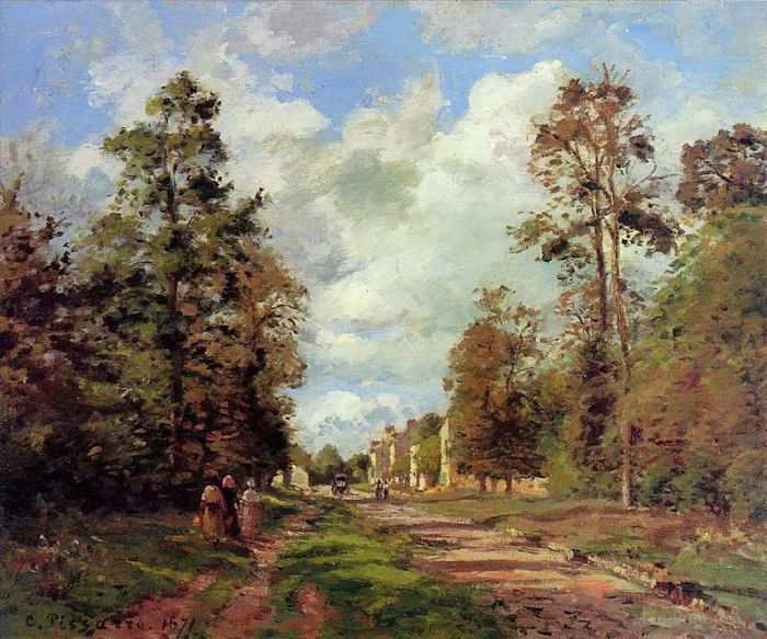 Camille Pissarro Peinture à l'huile - La route de Louveciennes aux portes de la forêt 1871