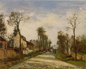Camille Pissarro œuvres - La route de Versailles à Louveciennes 1870