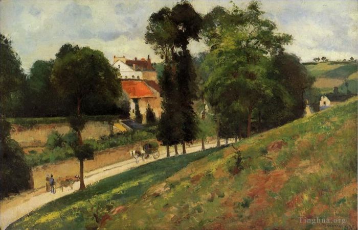 Camille Pissarro Peinture à l'huile - La route Saint Antoine à l'Ermitage Pontoise 1875