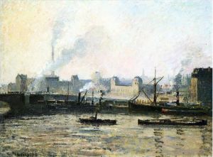 Camille Pissarro œuvres - Le pont Saint Sever à Rouen Fog 1896