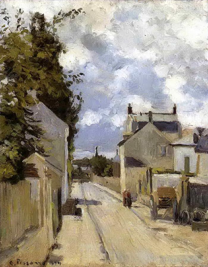 Camille Pissarro Peinture à l'huile - La rue de l'ermitage pontoise 1874