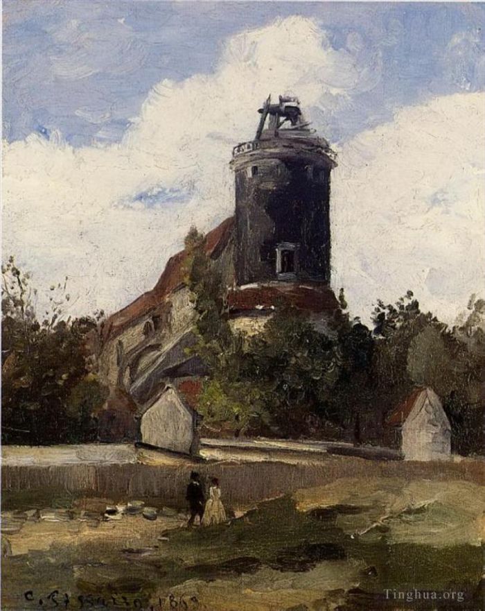 Camille Pissarro Peinture à l'huile - La tour télégraphique de Montmartre 1863