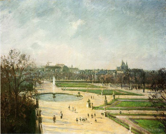 Camille Pissarro Peinture à l'huile - Les jardins des Tuileries, soleil d'après-midi 1900