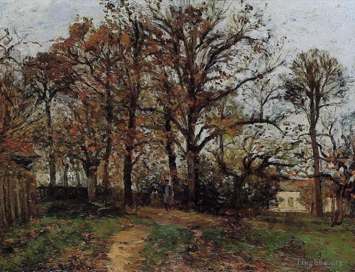 Camille Pissarro Peinture à l'huile - Arbres sur une colline paysage d'automne à Louveciennes 1872