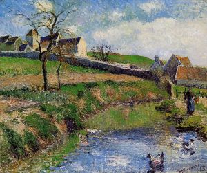 Camille Pissarro œuvres - Vue d'une ferme à osny 1883