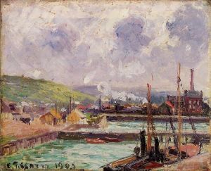 Camille Pissarro œuvres - Vue des bassins duquesne et berrigny à dieppe 1902