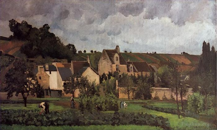 Camille Pissarro Peinture à l'huile - Vue de l'Ermitage à Pontoise 1867