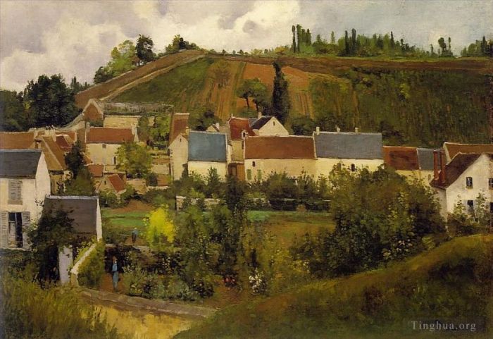 Camille Pissarro Peinture à l'huile - Vue sur les collines de l'ermitage jallais pontoise