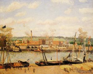 Camille Pissarro œuvres - Vue de la filature de coton d'Oissel près de Rouen 1898