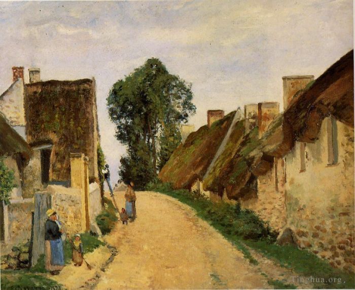 Camille Pissarro Peinture à l'huile - Rue du village auvers sur oise 1873