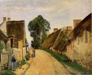 Camille Pissarro œuvres - Rue du village auvers sur oise 1873