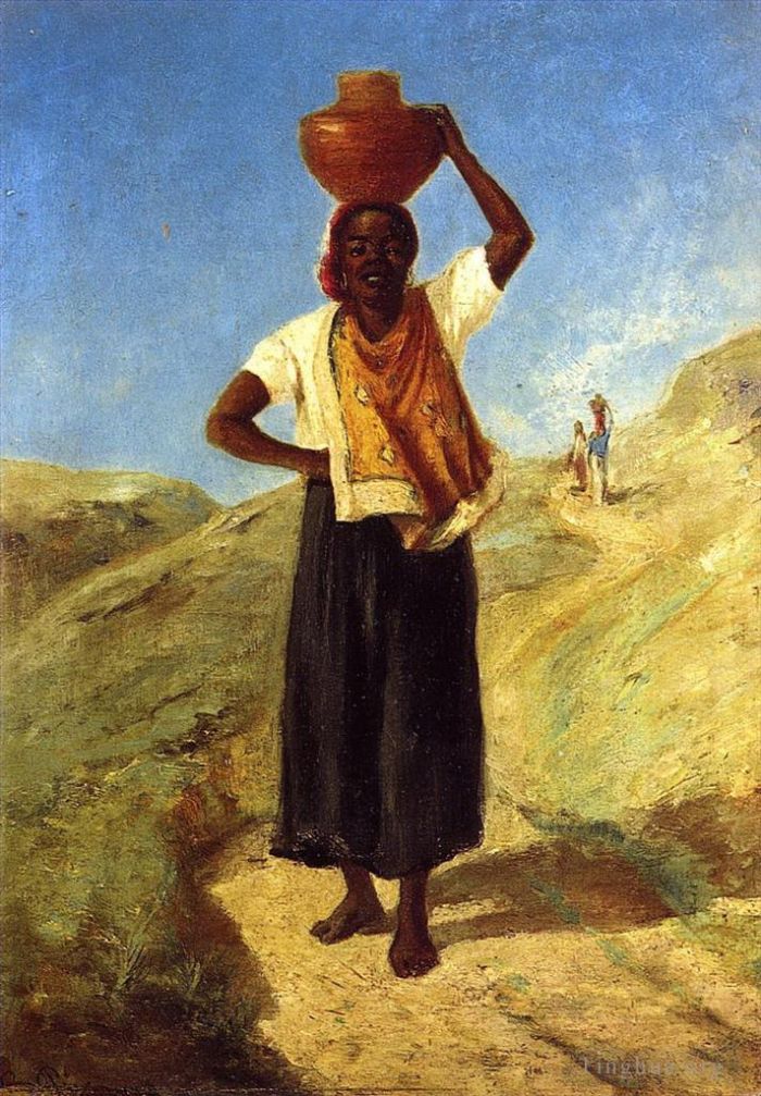 Camille Pissarro Peinture à l'huile - Femme portant un pichet sur la tête