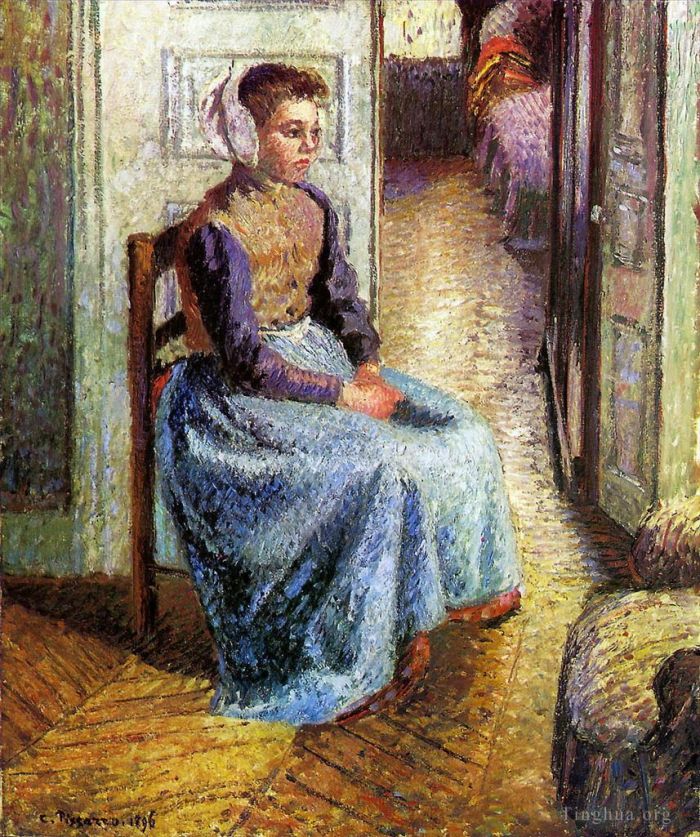 Camille Pissarro Peinture à l'huile - Jeune servante flamande