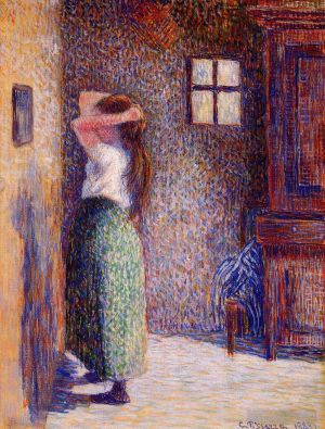 Camille Pissarro œuvres - Jeune paysanne à sa toilette 1888