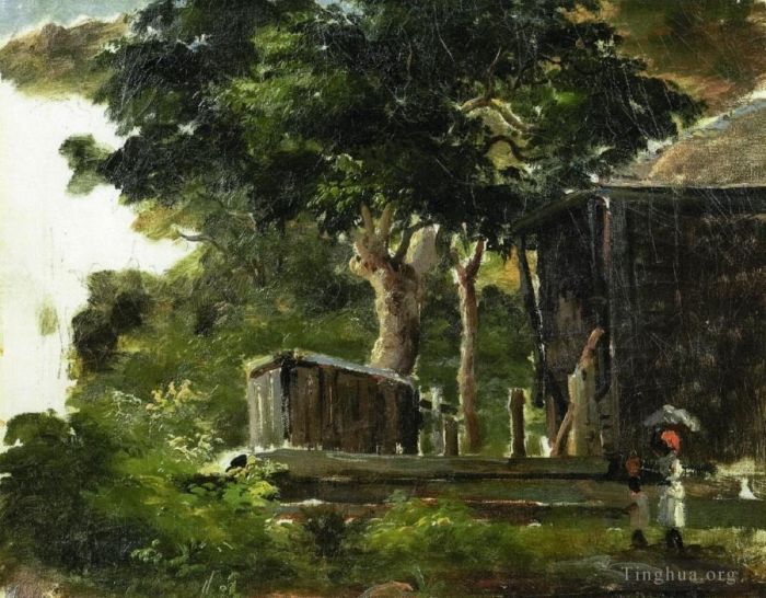 Camille Pissarro Types de peintures - Paysage avec maison dans les bois aux Antilles Saint Thomas