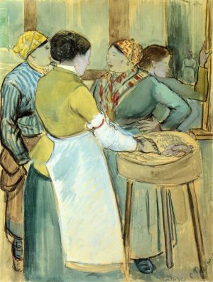 Camille Pissarro œuvres - Marché à Pontoise