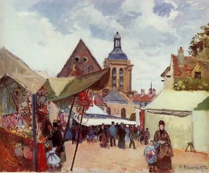 Camille Pissarro Types de peintures - Fête pontoise de septembre 1872