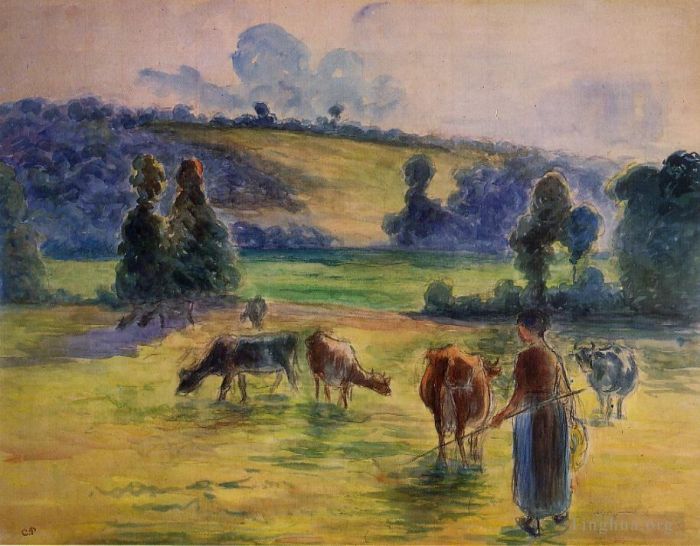 Camille Pissarro Types de peintures - Etude pour bouvier à éragny 1884