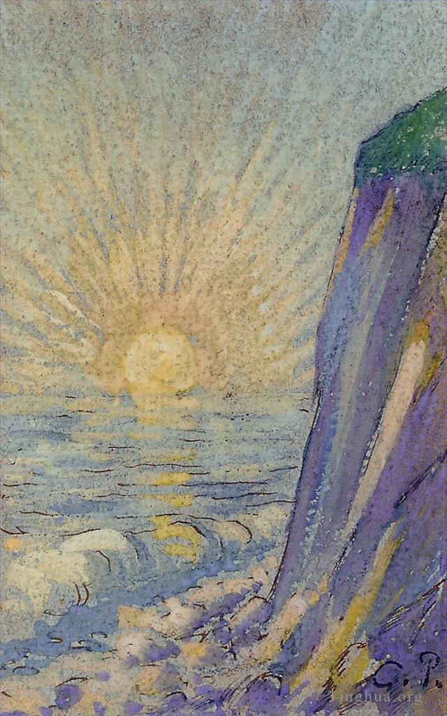 Camille Pissarro Types de peintures - Lever de soleil sur la mer