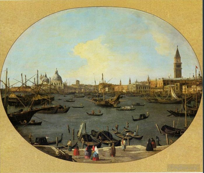 Canaletto Peinture à l'huile - CANALETTO Venise De Campo Santi Apostoli
