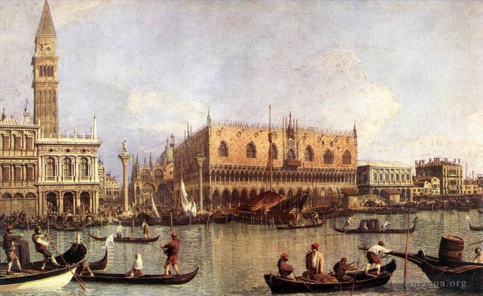 Canaletto Peinture à l'huile - Palais Ducal et place Saint-Marc