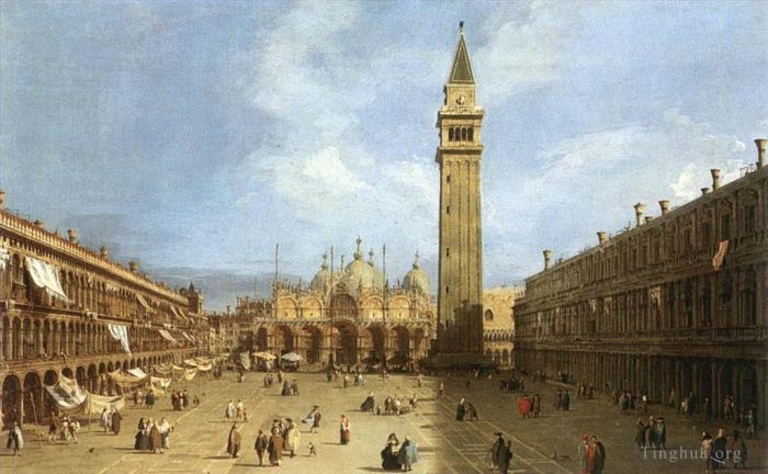 Canaletto Peinture à l'huile - Place Saint-Marc 1730