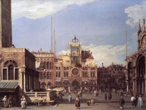 Canaletto œuvres - Place Saint-Marc La Tour de l'Horloge