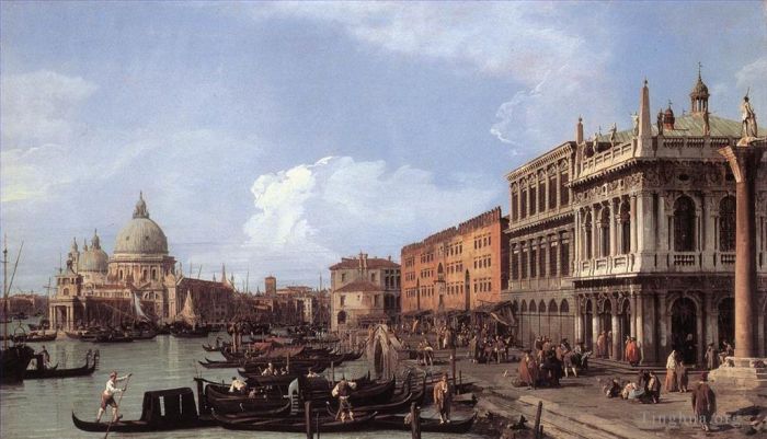 Canaletto Peinture à l'huile - Le Molo regardant vers l'ouest