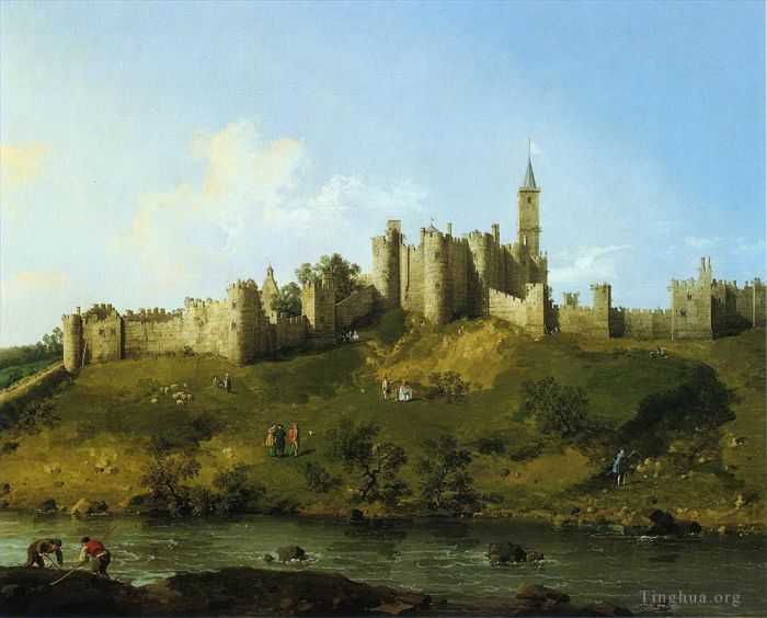 Canaletto Peinture à l'huile - Château d'Alnwick