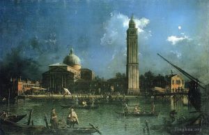 Canaletto œuvres - Célébration nocturne devant l'église de San Pietro di Castello