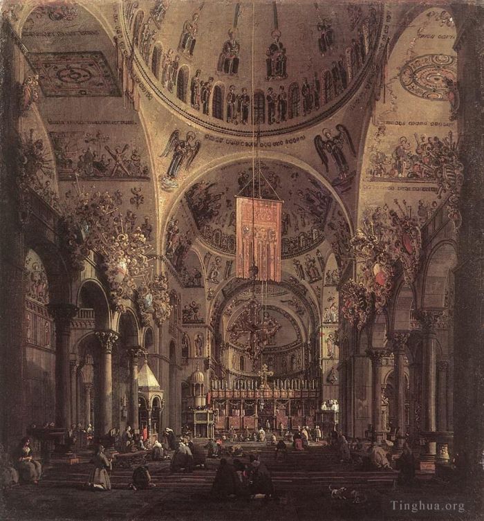 Canaletto Peinture à l'huile - San Marco l'intérieur