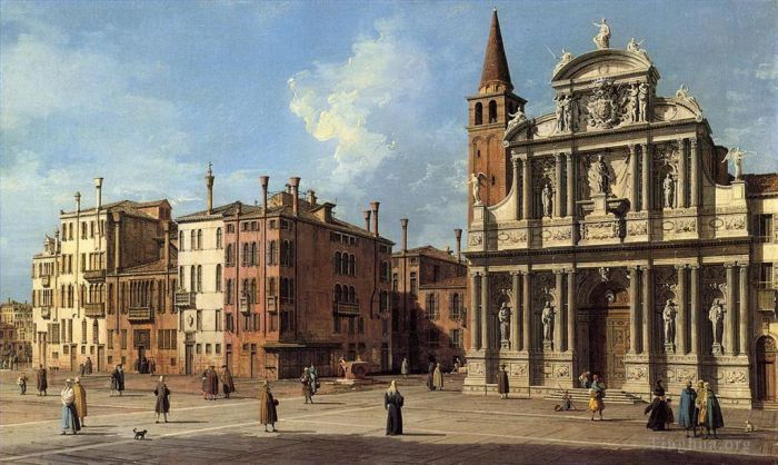 Canaletto Peinture à l'huile - Santa Maria Zobenigo