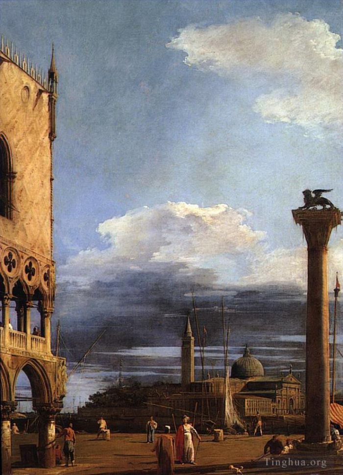Canaletto Peinture à l'huile - La piazzetta vers san giorgio maggiore