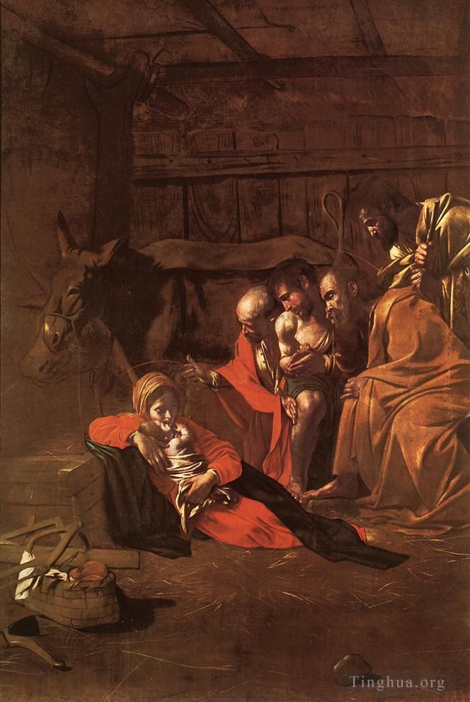 Caravaggio Peinture à l'huile - Adoration des bergers