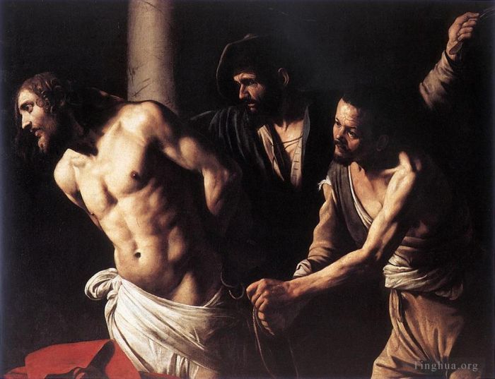 Caravaggio Peinture à l'huile - Le Christ à la colonne