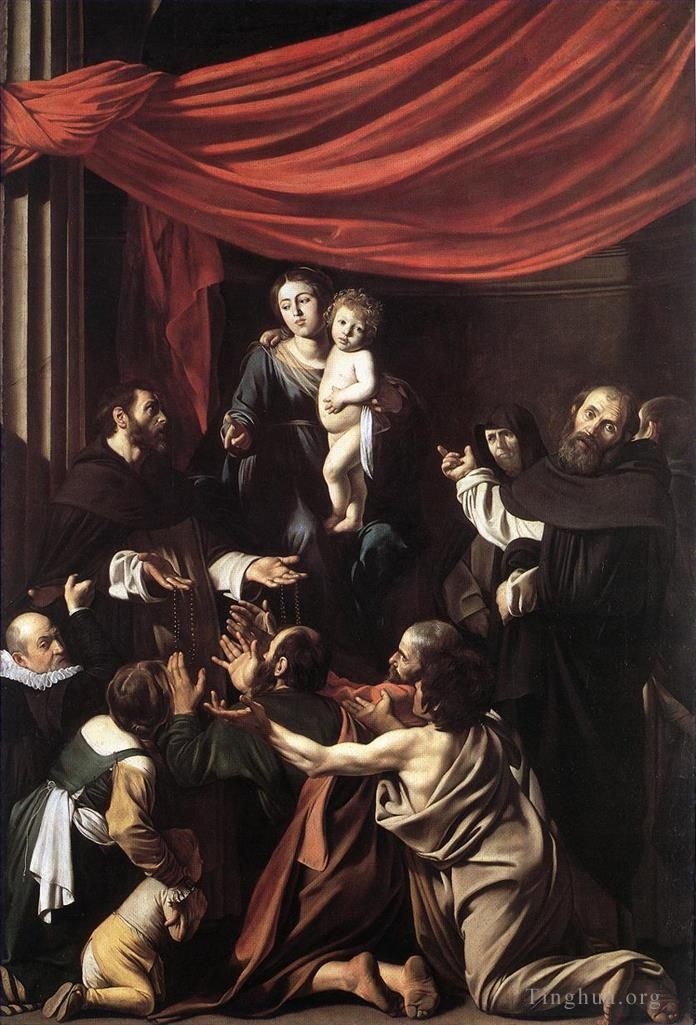 Caravaggio Peinture à l'huile - Madone du Rosaire