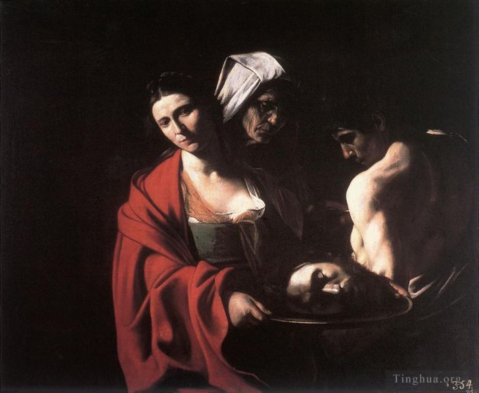 Caravaggio Peinture à l'huile - Salomé avec la tête du Baptiste